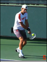 Novak Djokovic, juste avant la frappe en revers