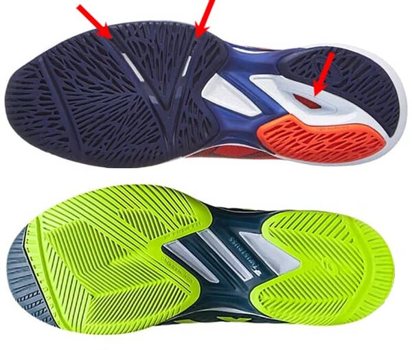 Semelle extérieure des Asics Gel Solution Speed FF3 et FF2
