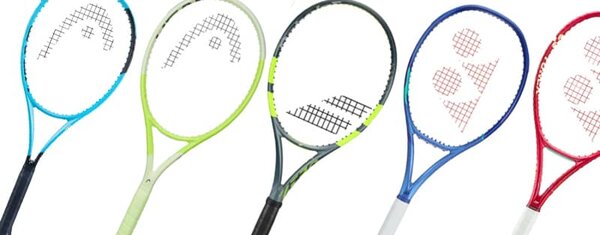 5 raquettes de tennis