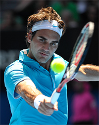 Roger Federer fait un revers coupé