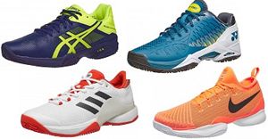 Chaussures de tennis terre-battue Adidas, Yonex, Asics, Nike