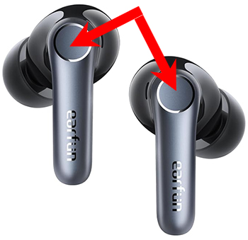 Boutons de contrôle des oreillettes EarFun Clip Air Pro 4