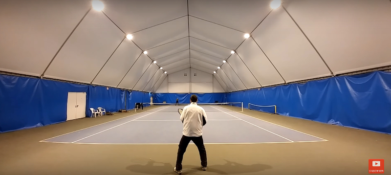 Terrain de tennis filmé avec le LG G5