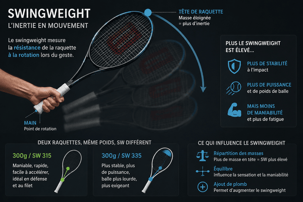 L'inertie ou swingweight d'une raquette de tennis
